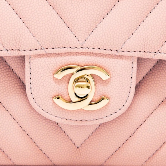 Chanel Pink Chevron Medium Classic Flap - Picture 10 of 16